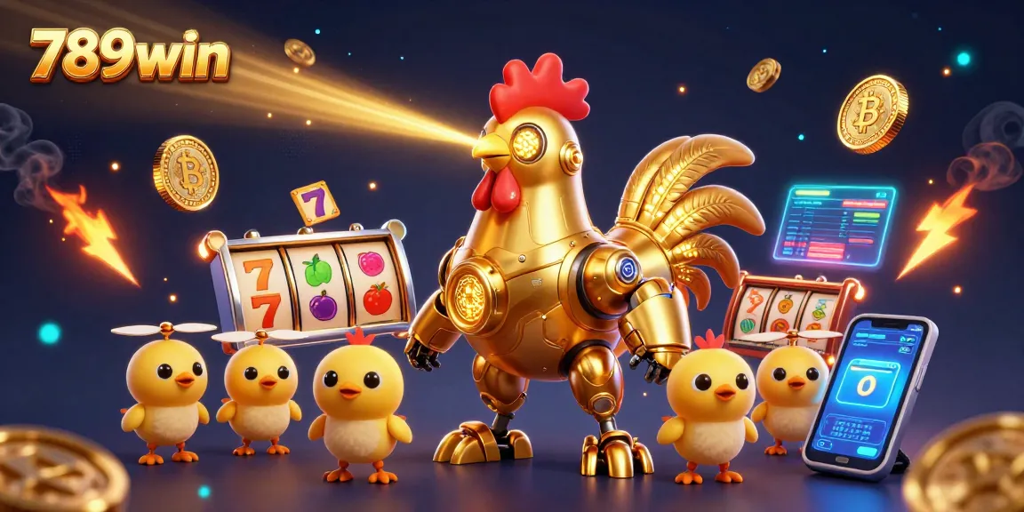 Engage with 789win's dynamic casino experience featuring golden robots and exciting game elements.