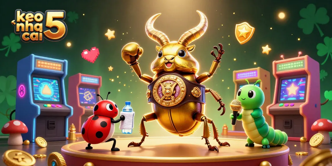 Bet on keo nha cai 5 with vibrant 3D characters and casino-themed elements in an energetic scene.