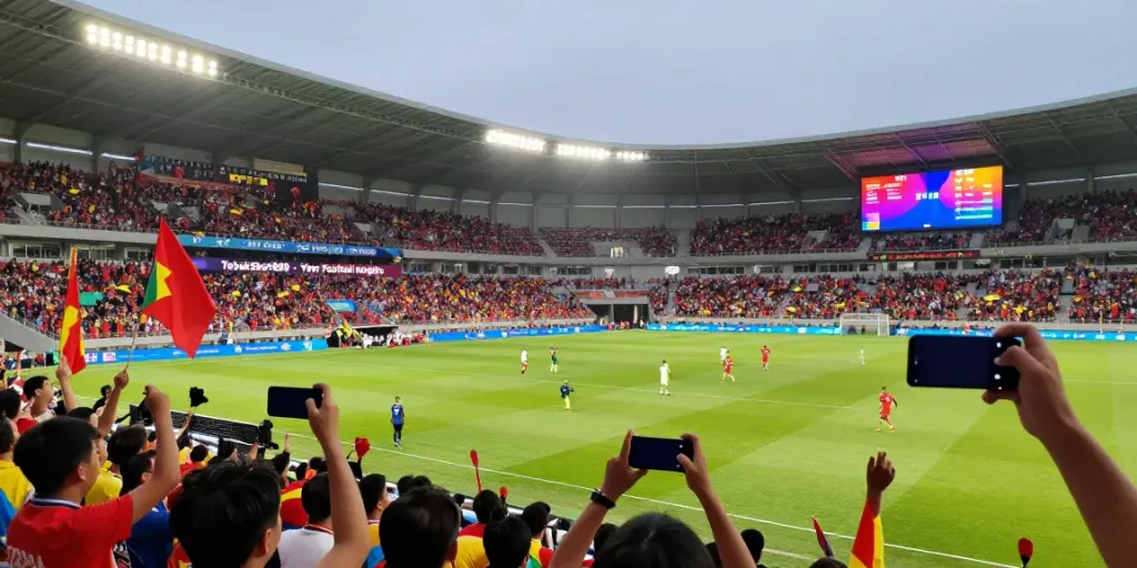Football fans cheering at a lively stadium representing tebakskor889.org insights during a match.