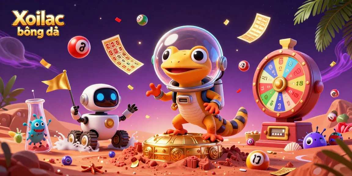 Xoilac bóng đá: Experience vibrant lottery excitement with a Martian gecko and golden casino treasures